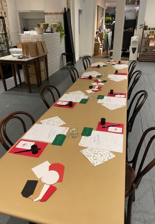 Paper Craft and Ink class in London with Crouch End Calligraphy