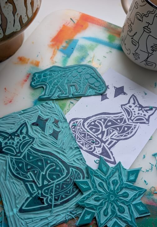Festive Lino Printing Workshop for Christmas Cards