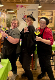 Festive Wine Glass Painting Class