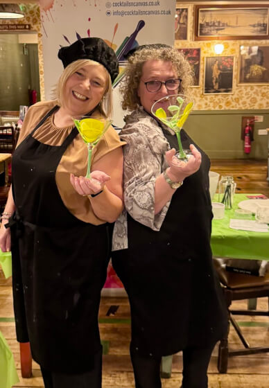 Festive Wine Glass Painting Class