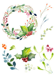 Festive Wreath Watercolour Art Class