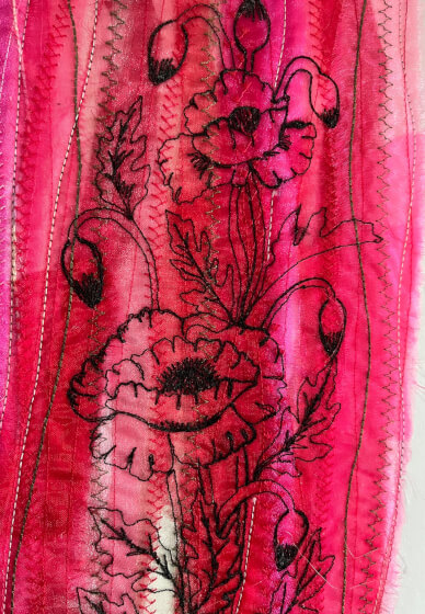 Free-Motion Floral Fragments Workshop Organza and Soluble Film