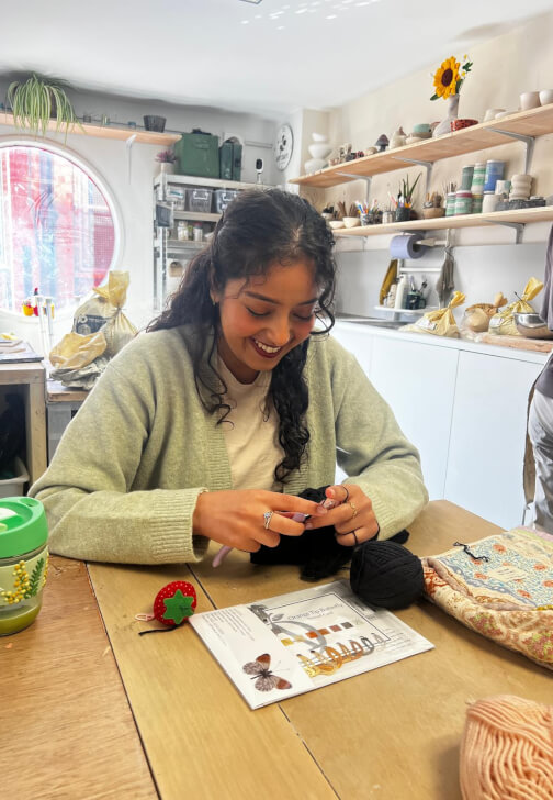 Textiles class in Leamouth with The Needlenook Club