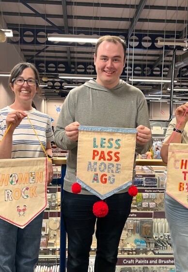 Full Fat Social Feminist Banner Workshop and Wine