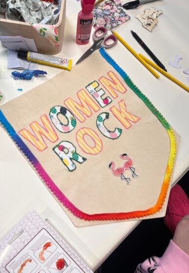 Full Fat Social Feminist Banner Workshop and Wine