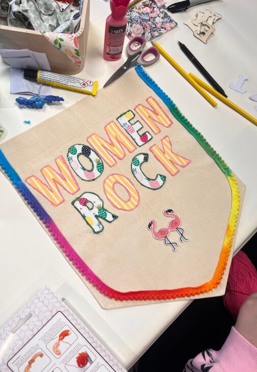 Full Fat Social Feminist Banner Workshop and Wine