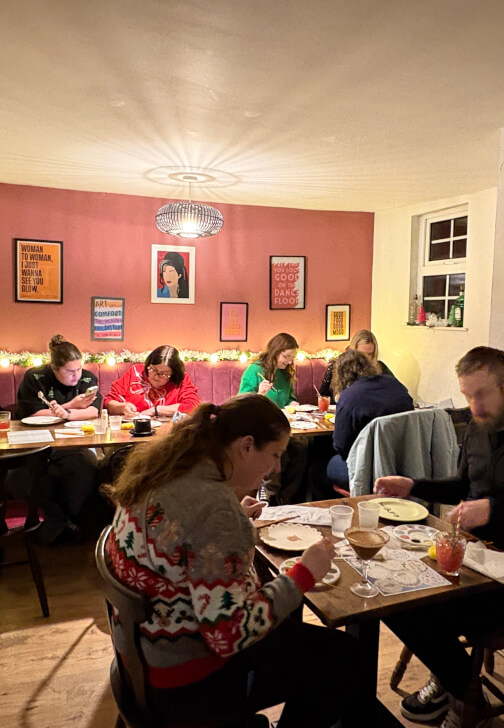 Hanging Christmas Ornaments Pottery Painting Workshop