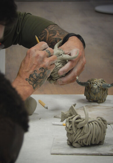 Highland Cow Pottery and Paint Workshop