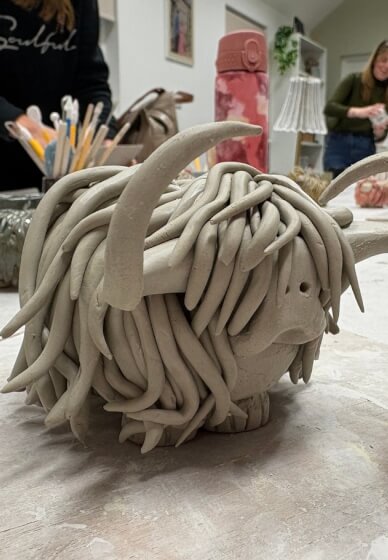 Highland Cow Pottery and Paint Workshop