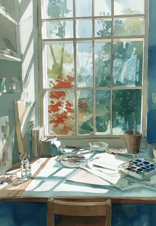 Painting class in Surrey Quays, London