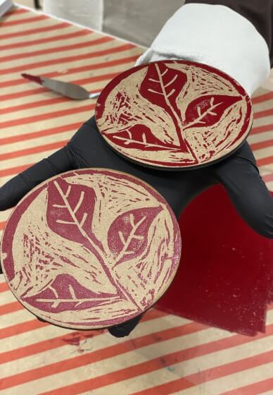 Lino Print Christmas Coaster Making Workshop