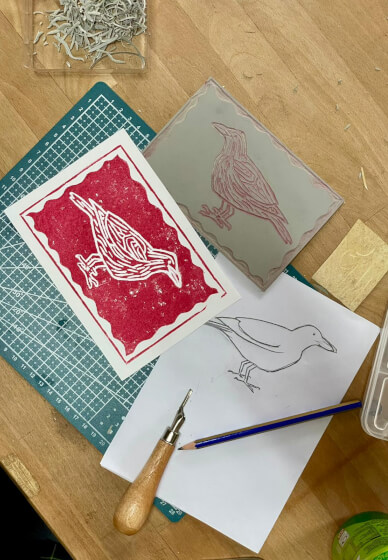 Lino Print Workshop: Halloween Poster / Card Making