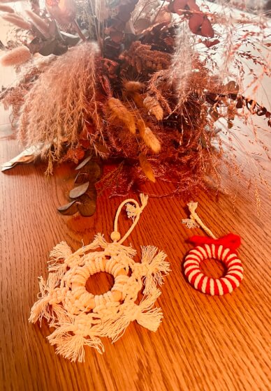 Macrame Christmas Tree Decorations Workshop (set of 4)
