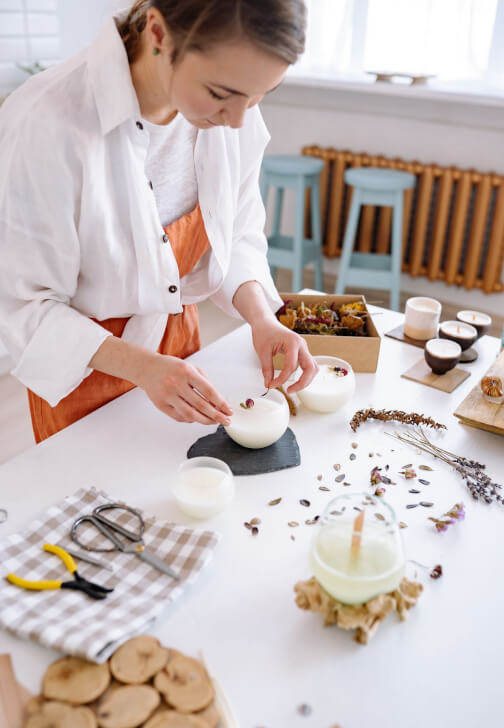 Photo from a candle Making class in Belgravia