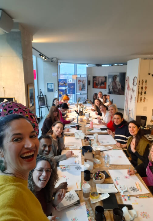 Paper Craft and Ink class in Greenwich with Jenny Art & Yoga