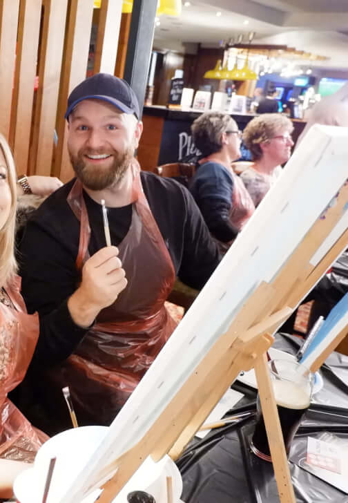Painting class in Pinner with Brush Party with Bea
