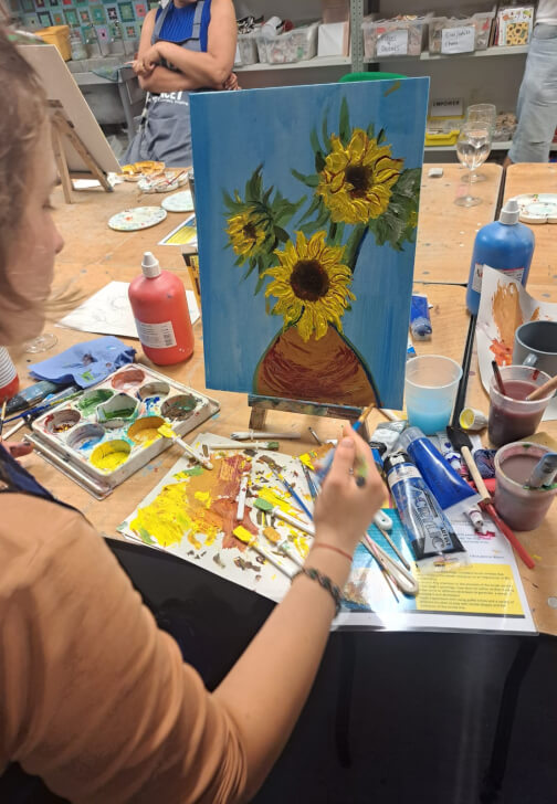 Palette Knife Textured Painting Class: Van Gogh's Sunflowers