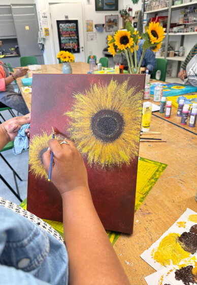 Palette Knife Textured Painting Class: Van Gogh's Sunflowers