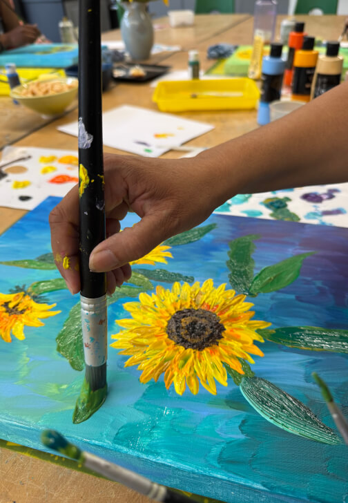 Painting class in Clapham with Art4Space
