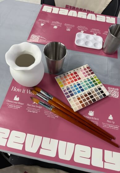 Pottery Painting Experience: Hands and Stories