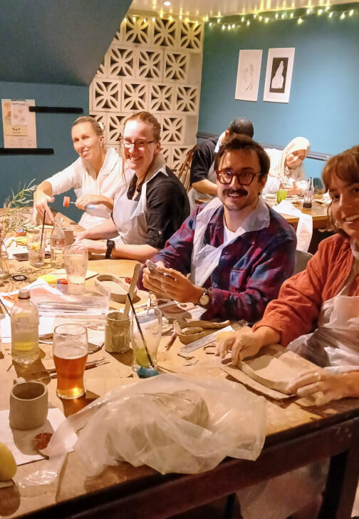 Pottery class in Manchester with Lillipots mobile pottery