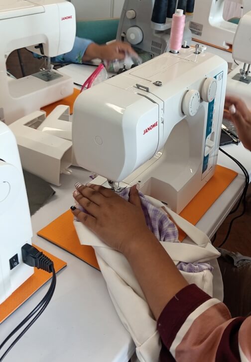 Textiles class in Stratford, London