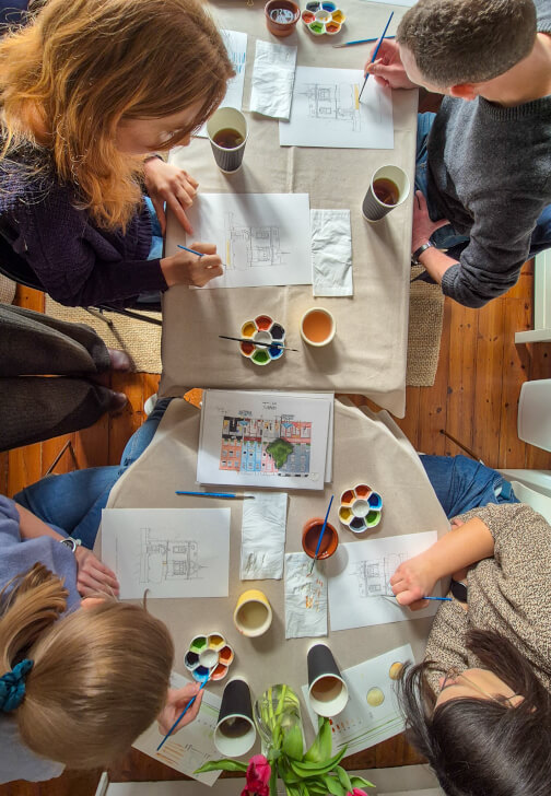 Painting class in Putney