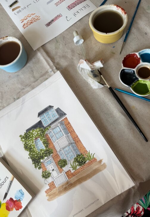 Painting class in Putney with AnnaObert Illustration