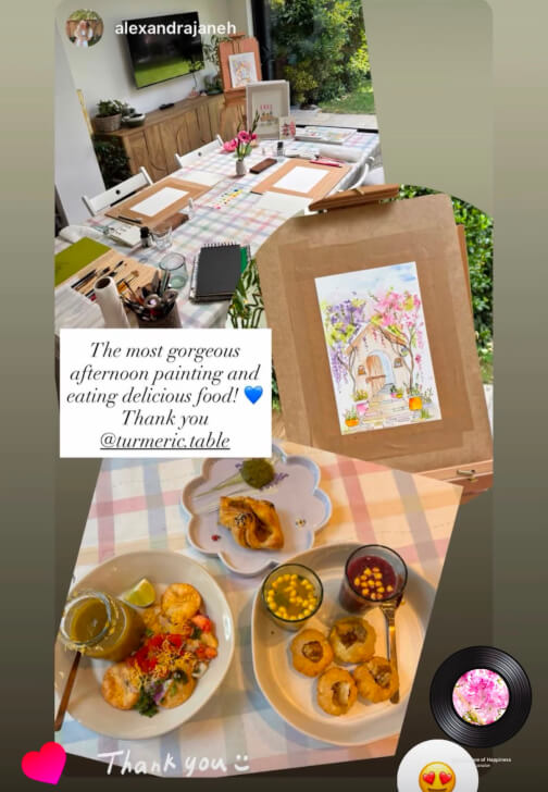 Painting class in Willen with Turmeric Table
