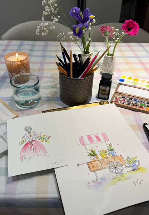 Painting class in Willen, East Midlands