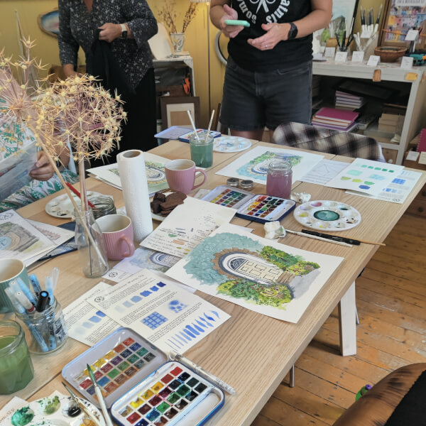 Beginners Ink and Watercolour Sketchalong Workshop review by Susan Friday - Leicester