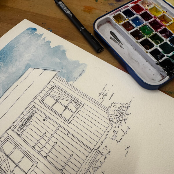 Beginners Ink and Watercolour Sketchalong Workshop review by Fiona Millington-Pipe - Leicester