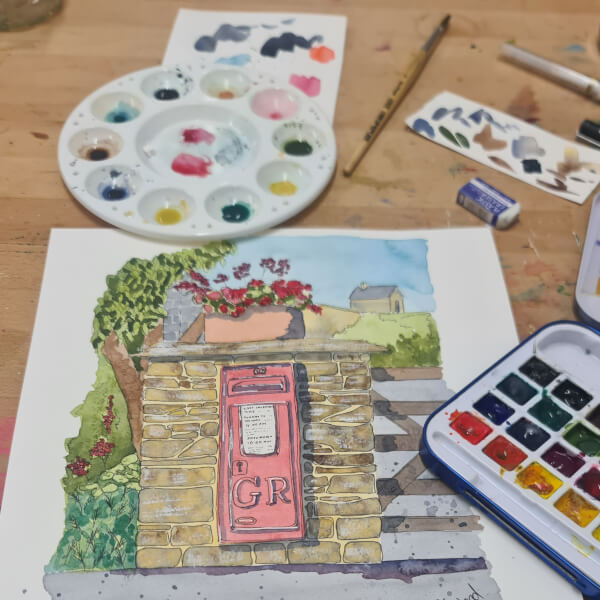 Improvers Ink and Watercolour Sketchalong Workshop review by Karen Garner-Wood - Leicester