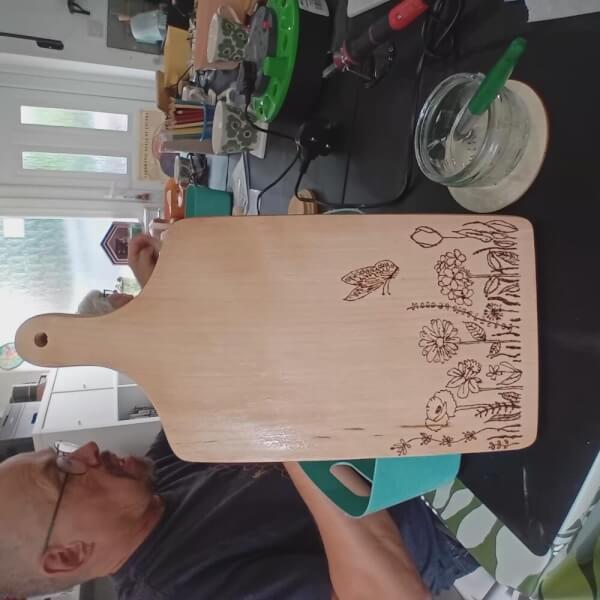 Pyrography Workshop - Charcuterie Board review by Ruth Chadbond - Manchester