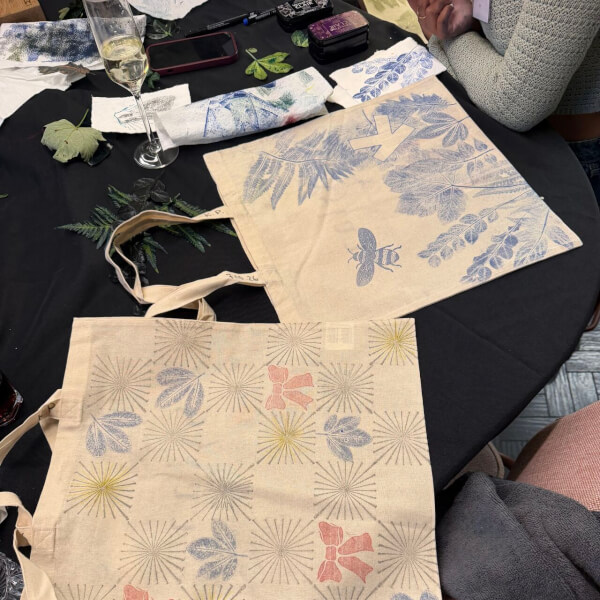 Stamp and Stitch Embroidery and Printmaking - Tote Bags Workshop review by Leah Keirle - Manchester
