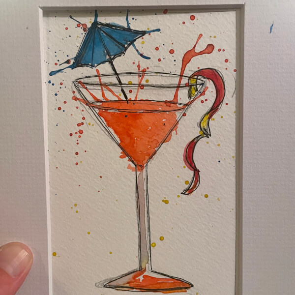 Watercolour and Wine Workshop review by Liz Prokopowicz - Derby
